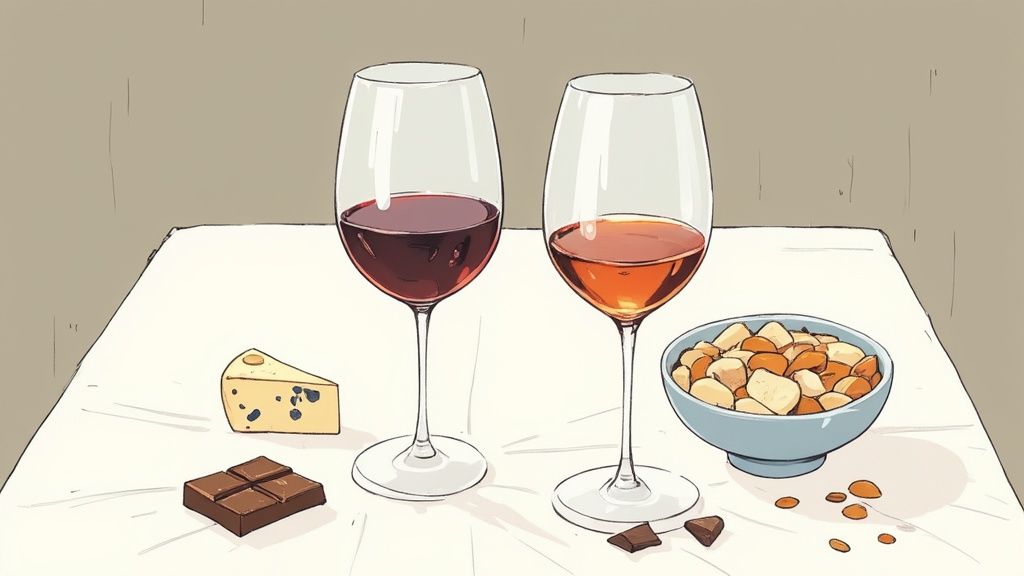 A group of people enjoying port wine with cheese and desserts