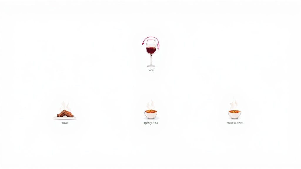 A beautiful spread of food and wine, highlighting a bottle of South Australian Shiraz as the centrepiece.