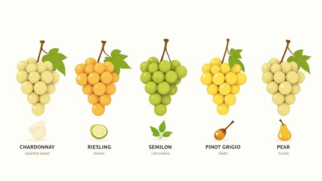 Several glasses of different Australian white wines lined up for a tasting