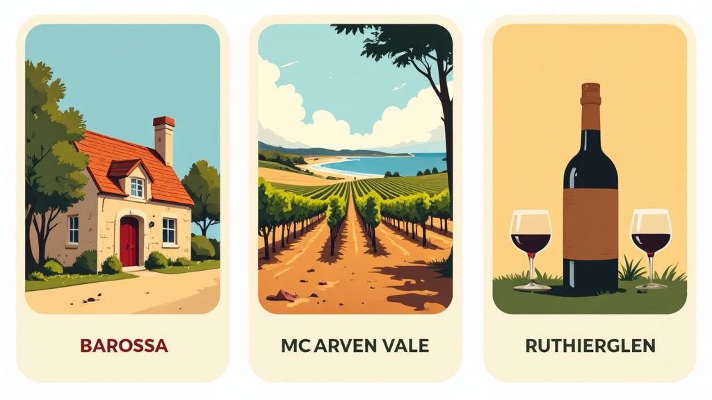 Vineyard landscape in an Australian wine region