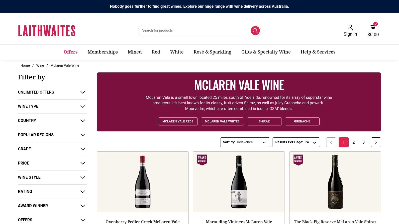 Laithwaites Australia website homepage