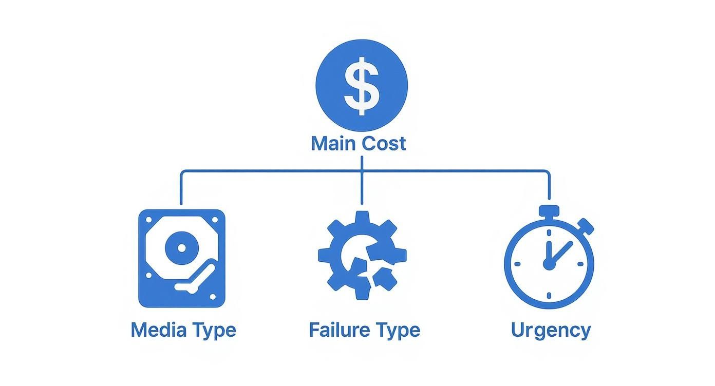 Infographic about hard drive data recovery cost