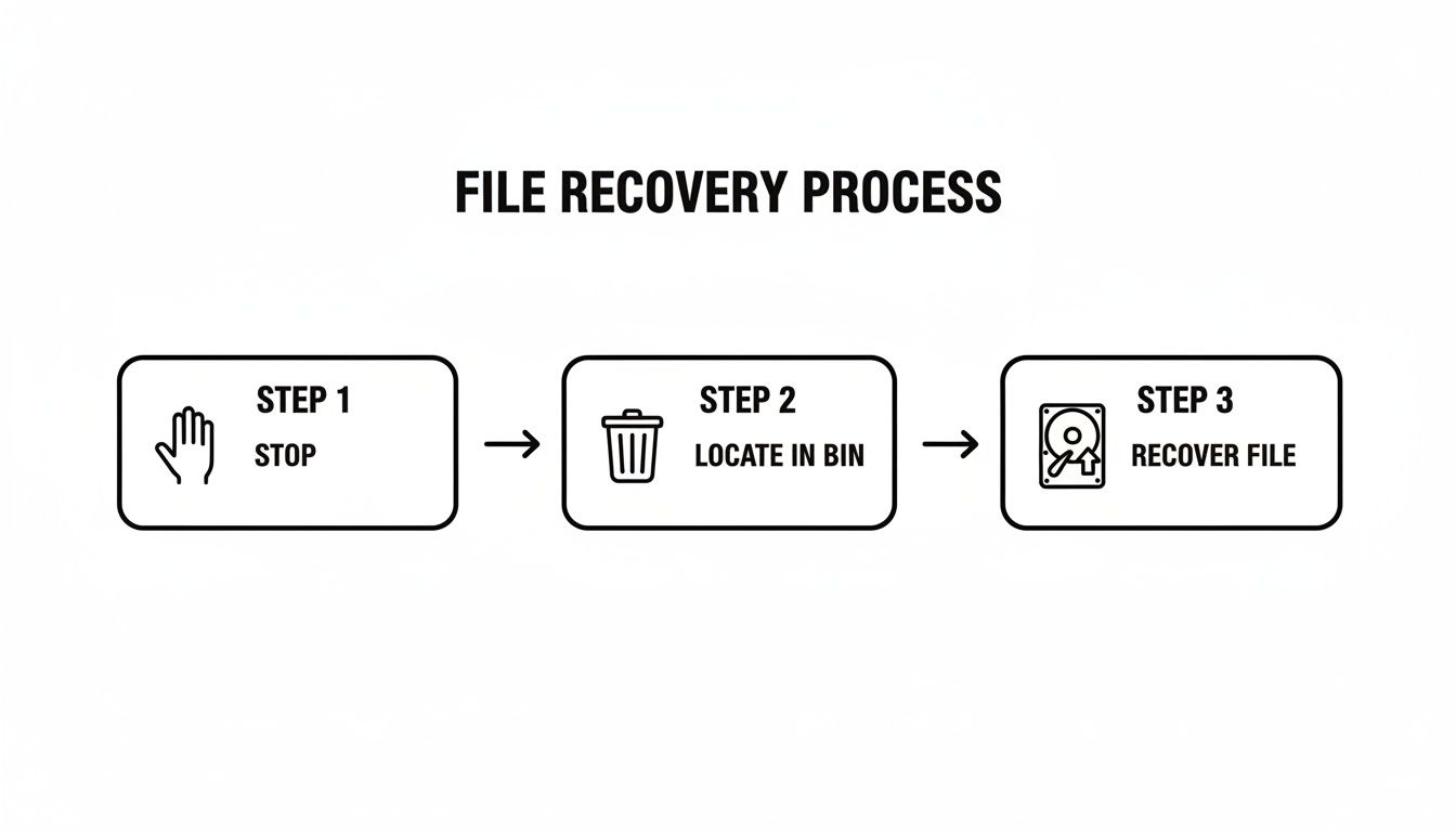 Infographic about how to recover deleted files