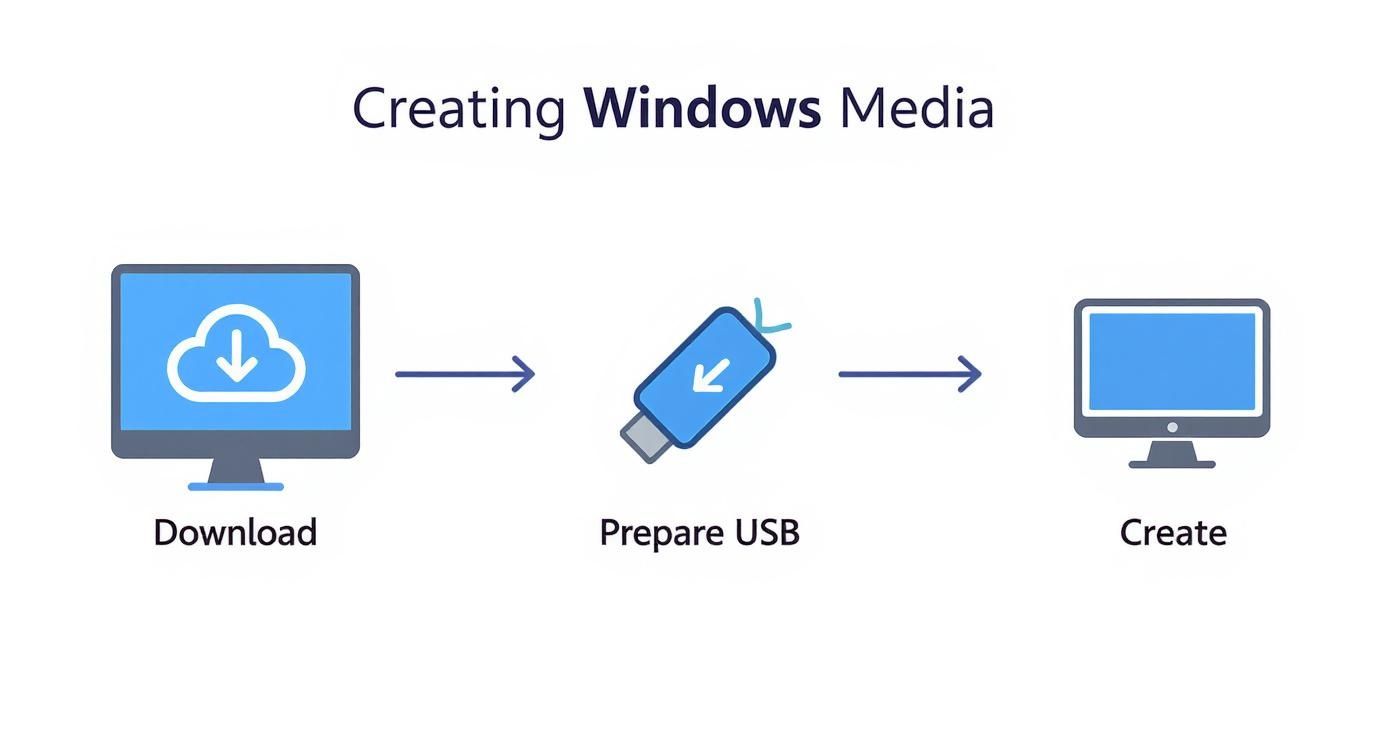 Infographic about how to reinstall windows operating system