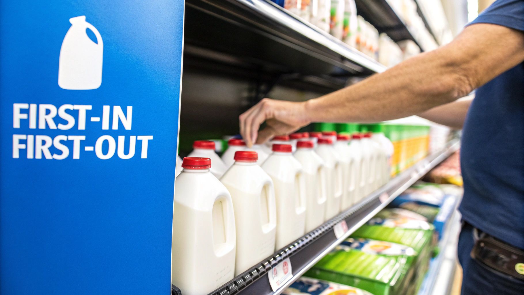 A person using a tablet to manage inventory in a retail store