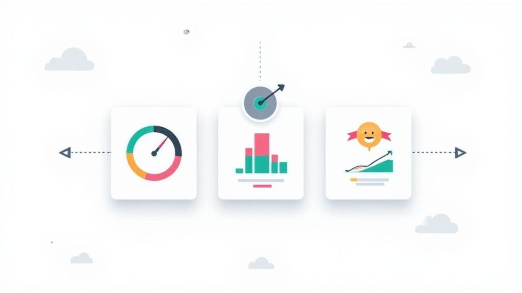 A custom dashboard displaying various team productivity metrics with clear visuals and graphs.