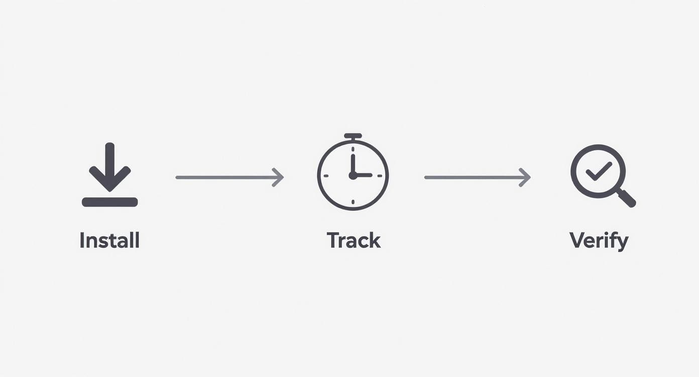 Infographic about time tracking software with screenshots