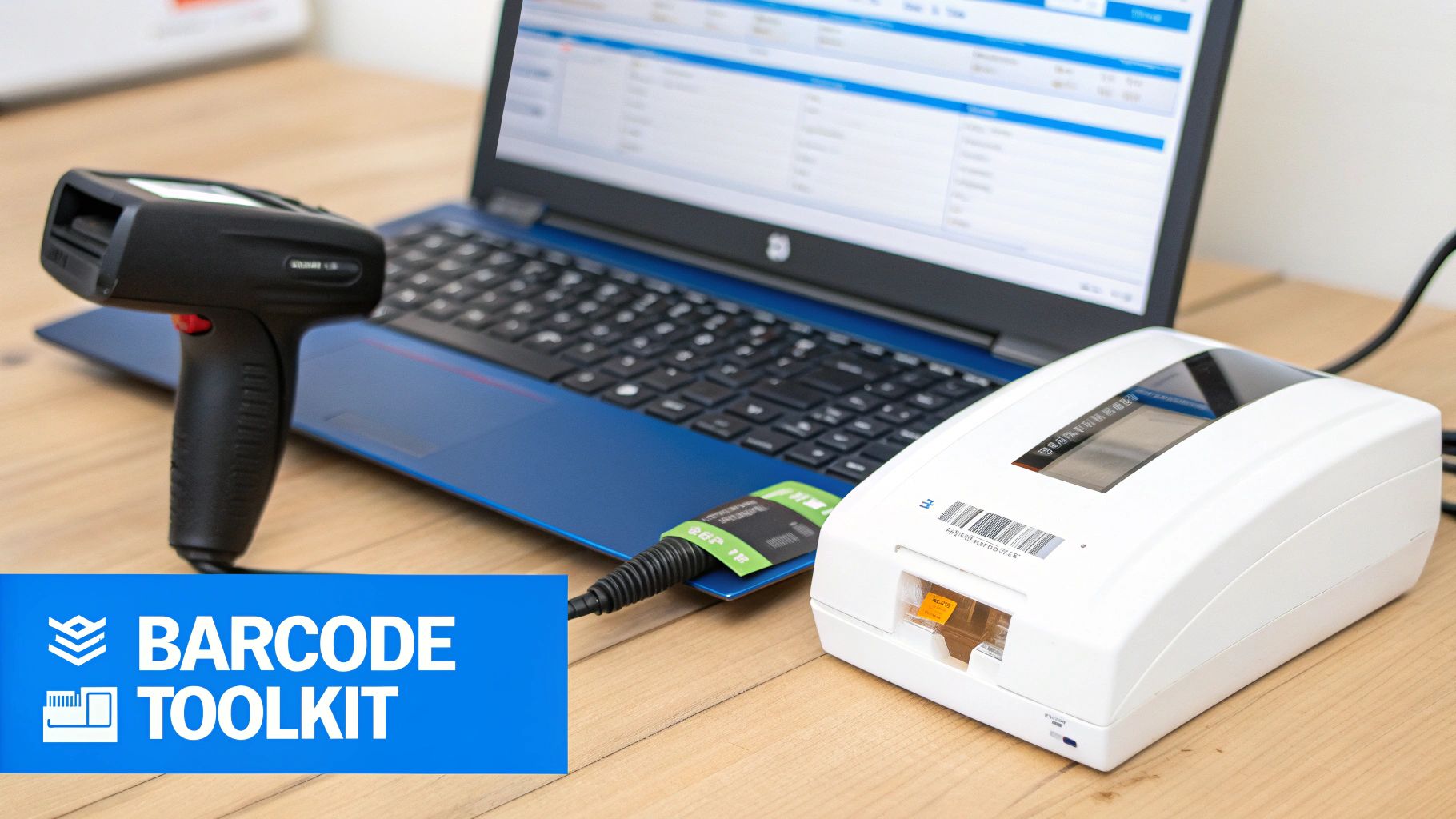 An example of a 1D barcode and a 2D QR code side-by-side.