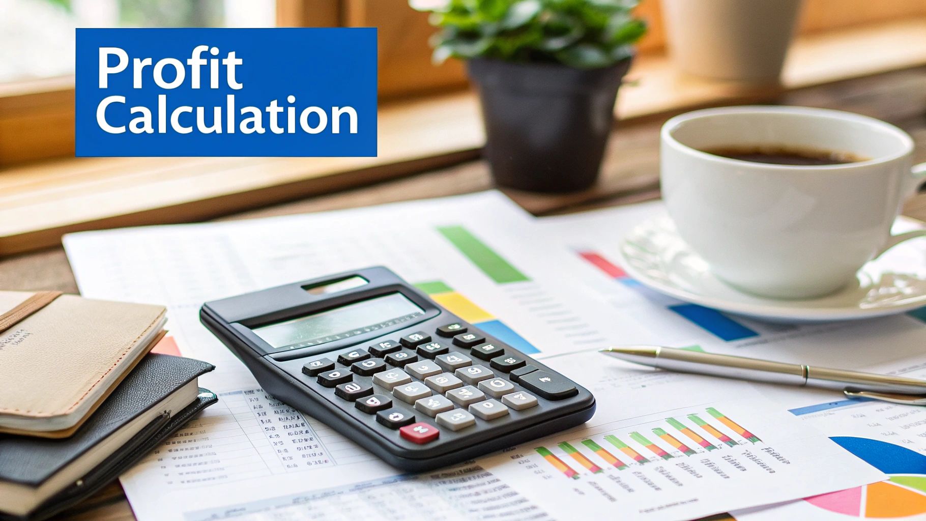 A chef using a tablet to calculate restaurant profit margins.