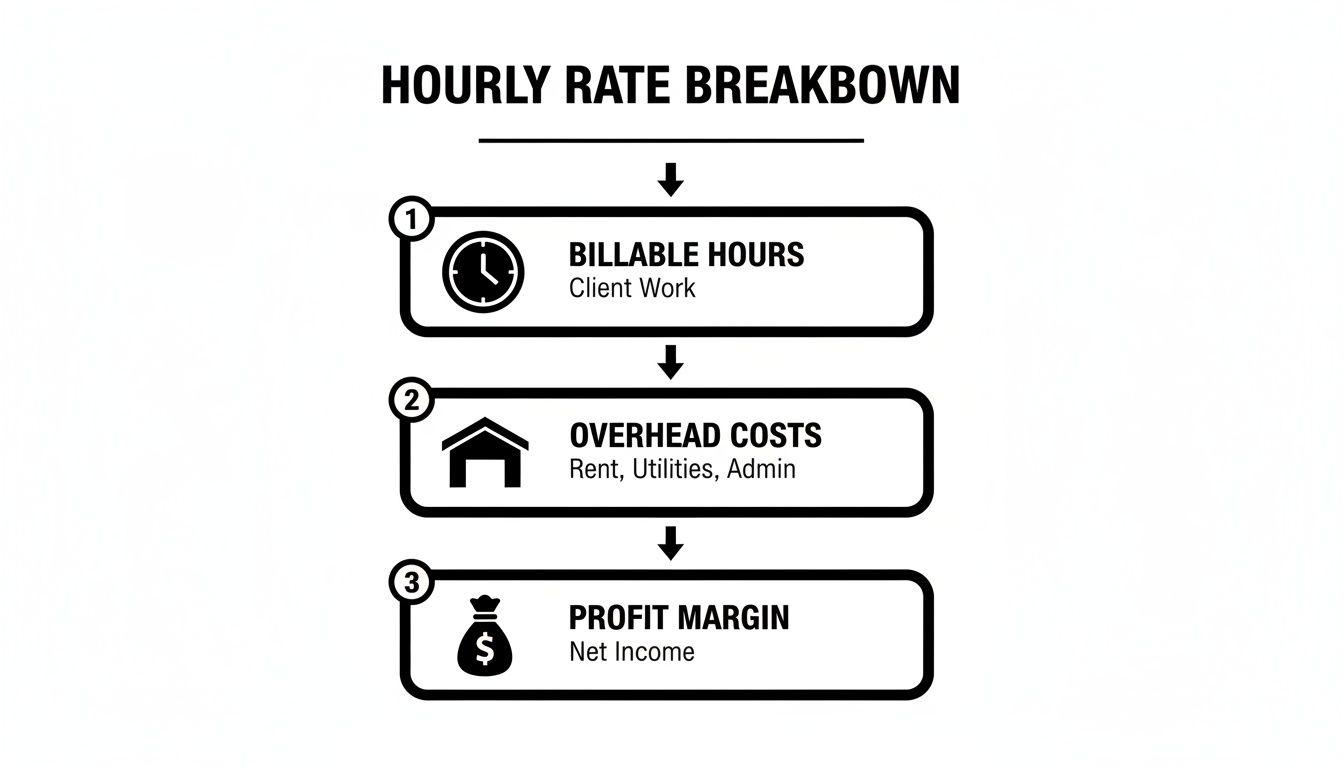 Infographic about how to calculate hourly rate