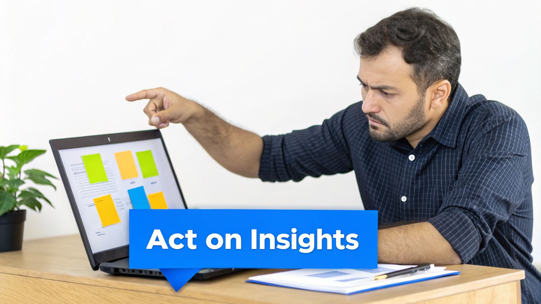 A person analyzing charts and graphs on a tablet screen, representing business insights.