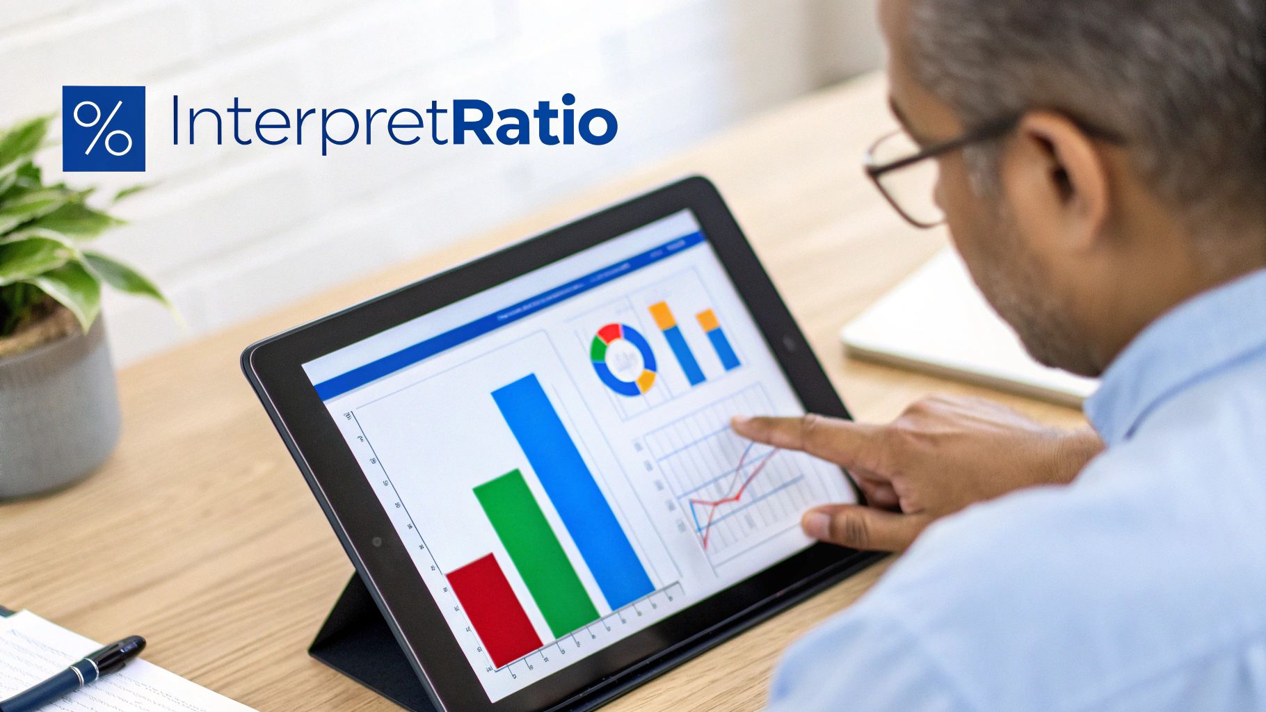 A person analyzing charts and graphs on a computer screen, representing business analytics