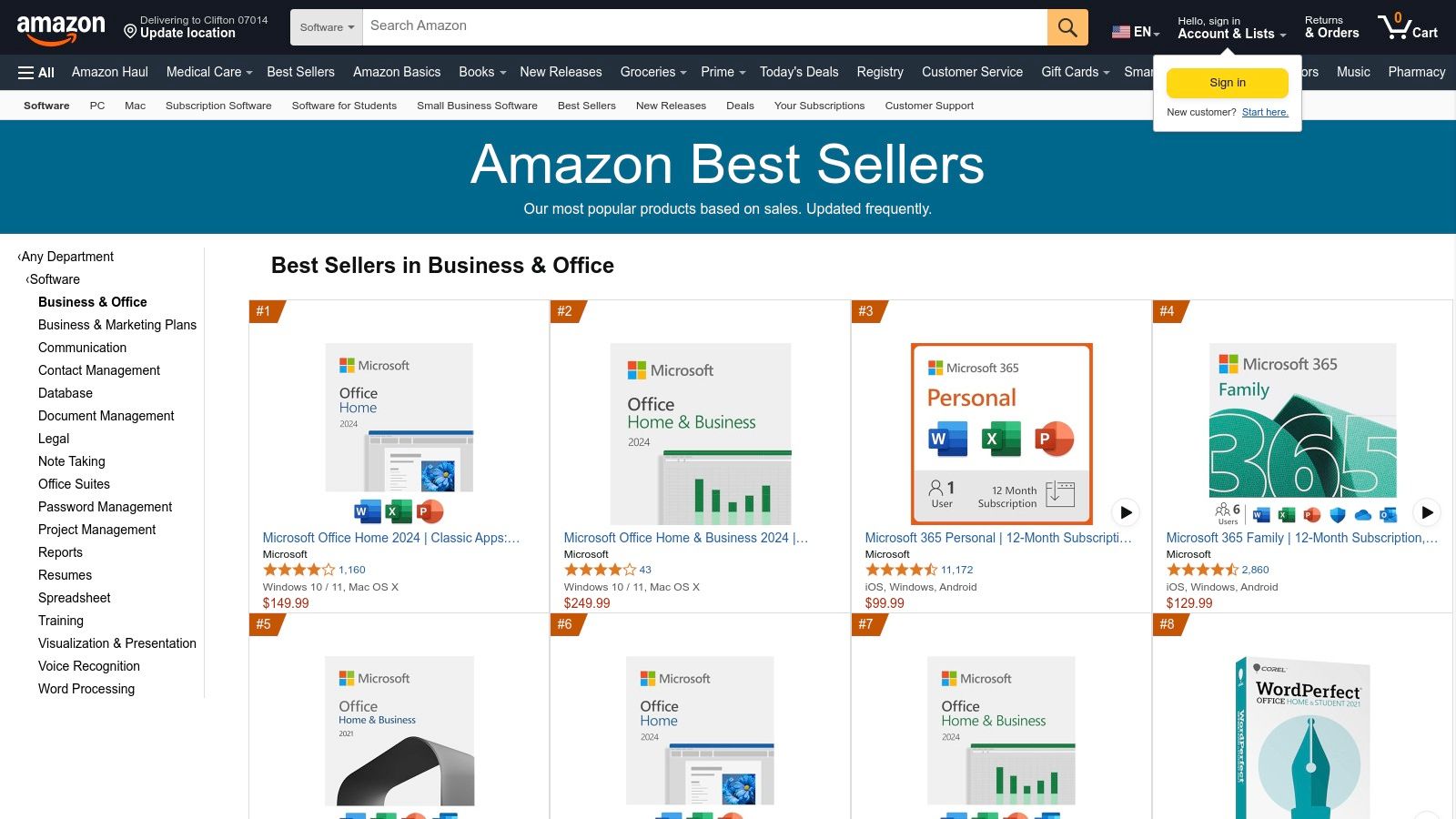 Amazon (Software Marketplace – Business & Office)