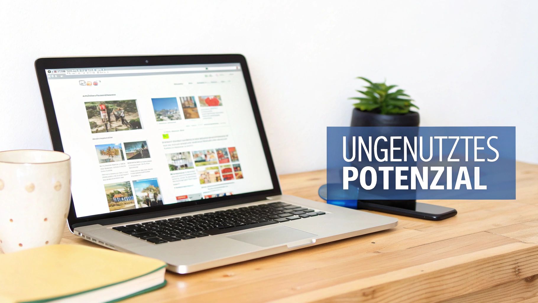 Eine Person analysiert SEO-Daten auf einem Laptop und einem Monitor