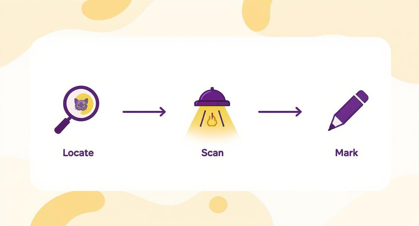 Infographic about cat urine in the carpet