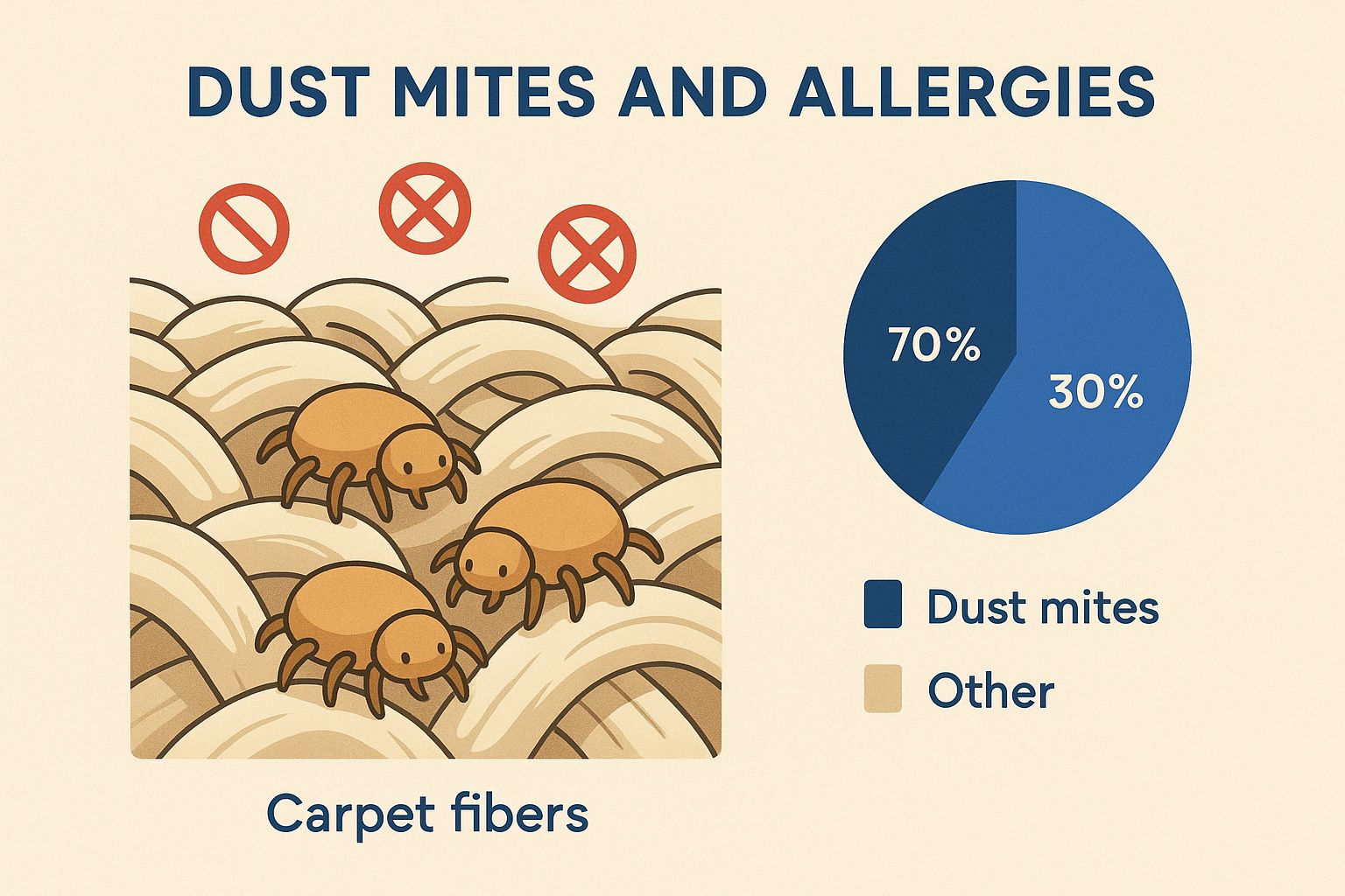 Infographic about dust mite carpet cleaning