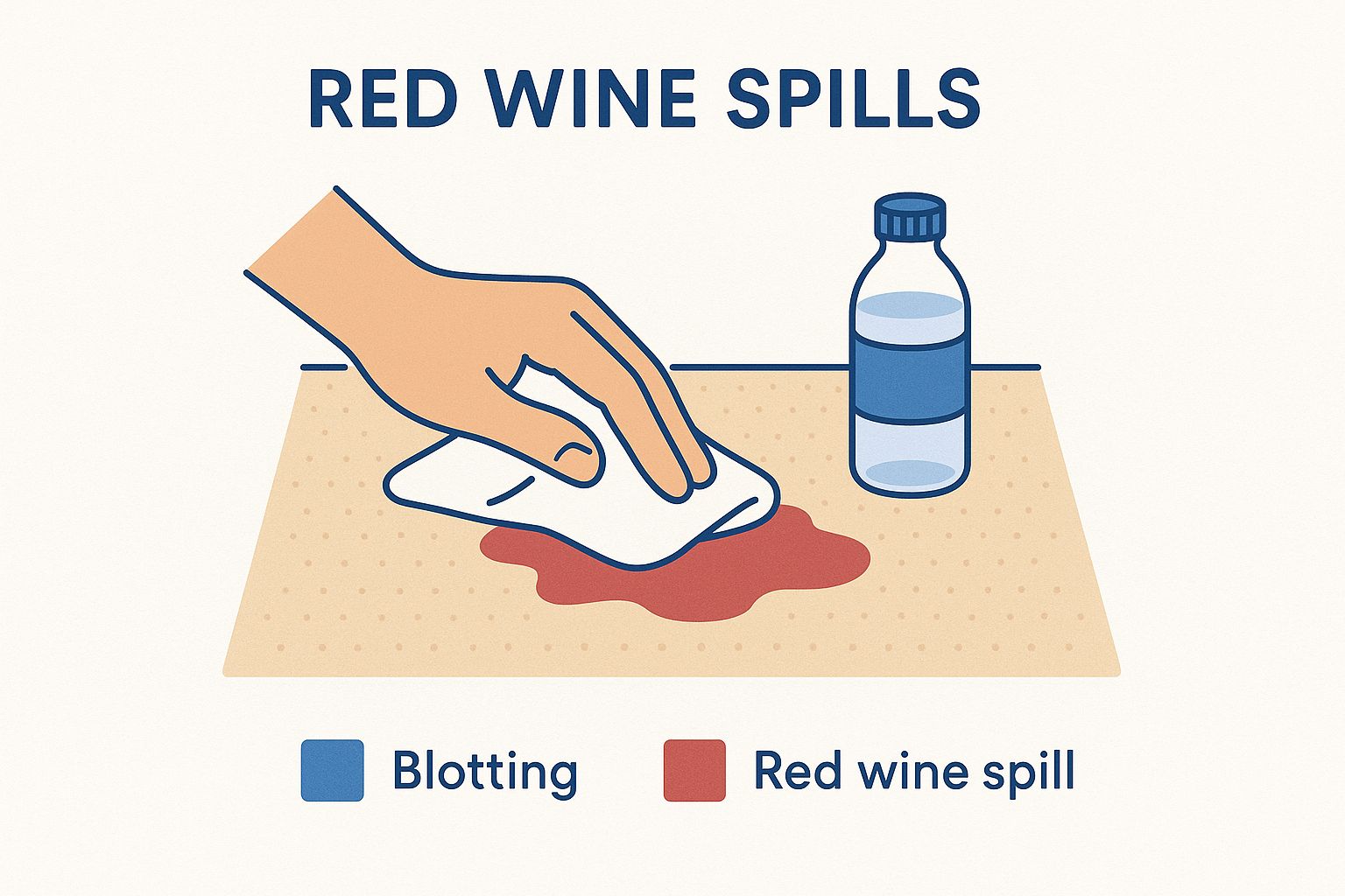 Infographic about red wine carpet stain
