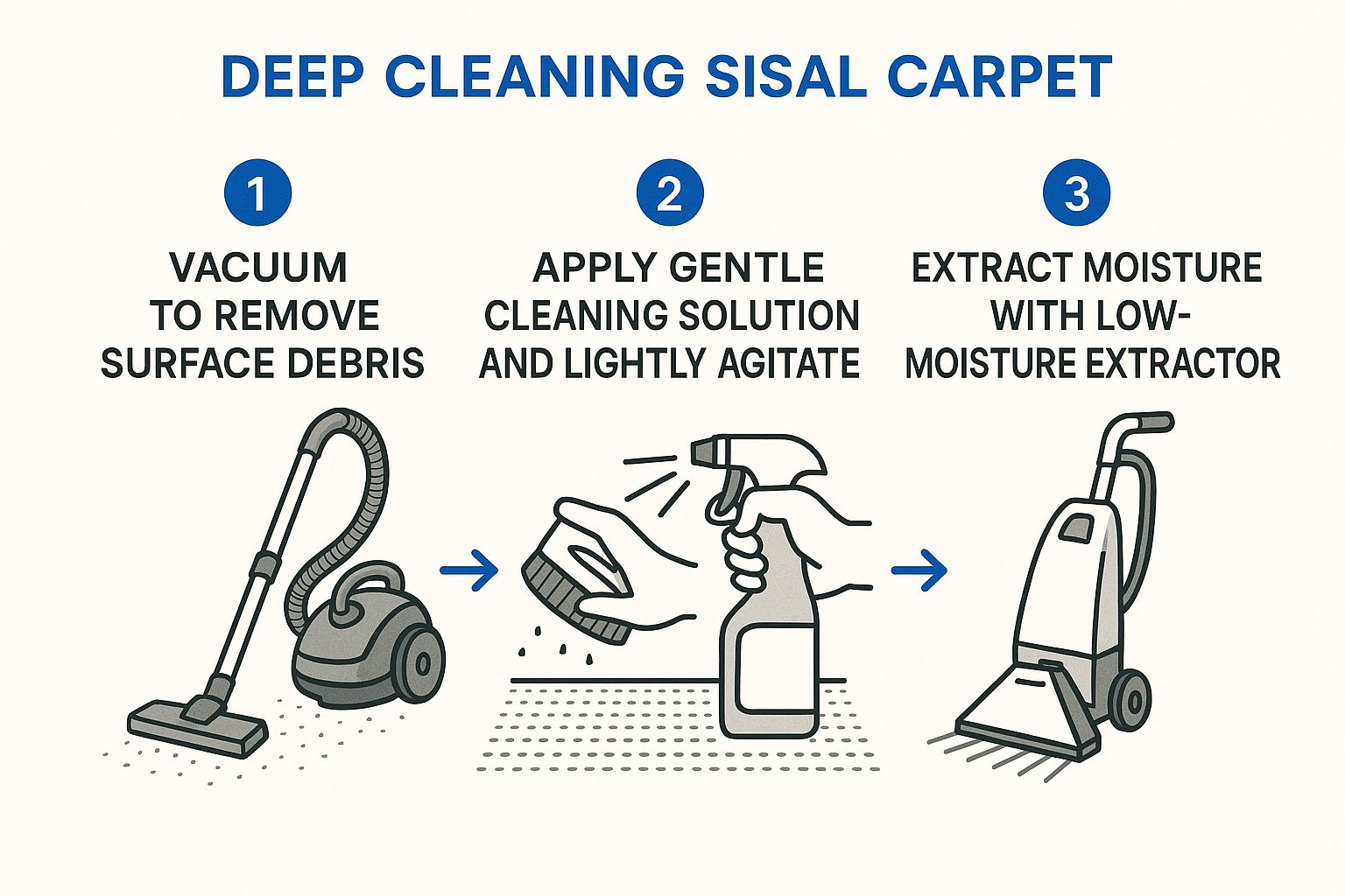 Infographic about cleaning sisal carpets