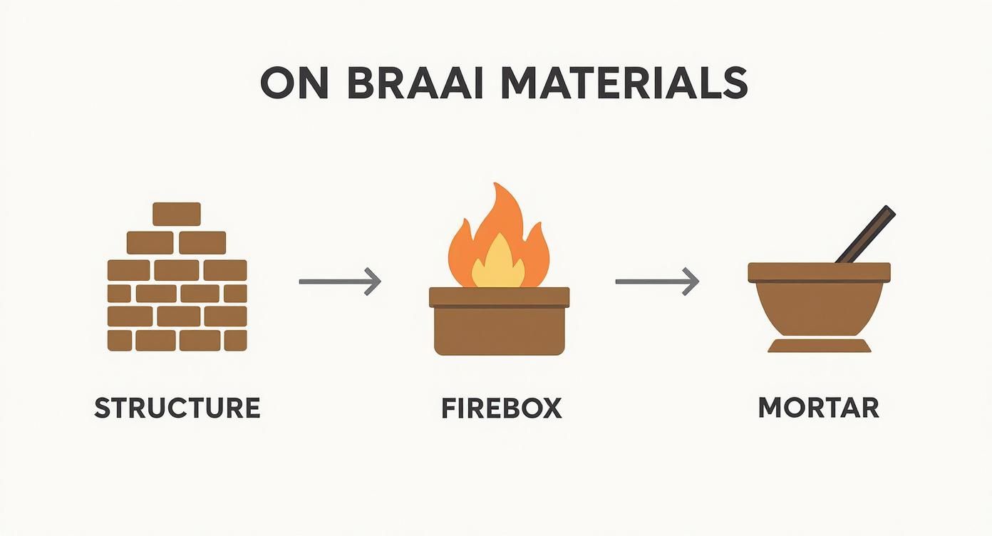 Infographic about building a braai with bricks