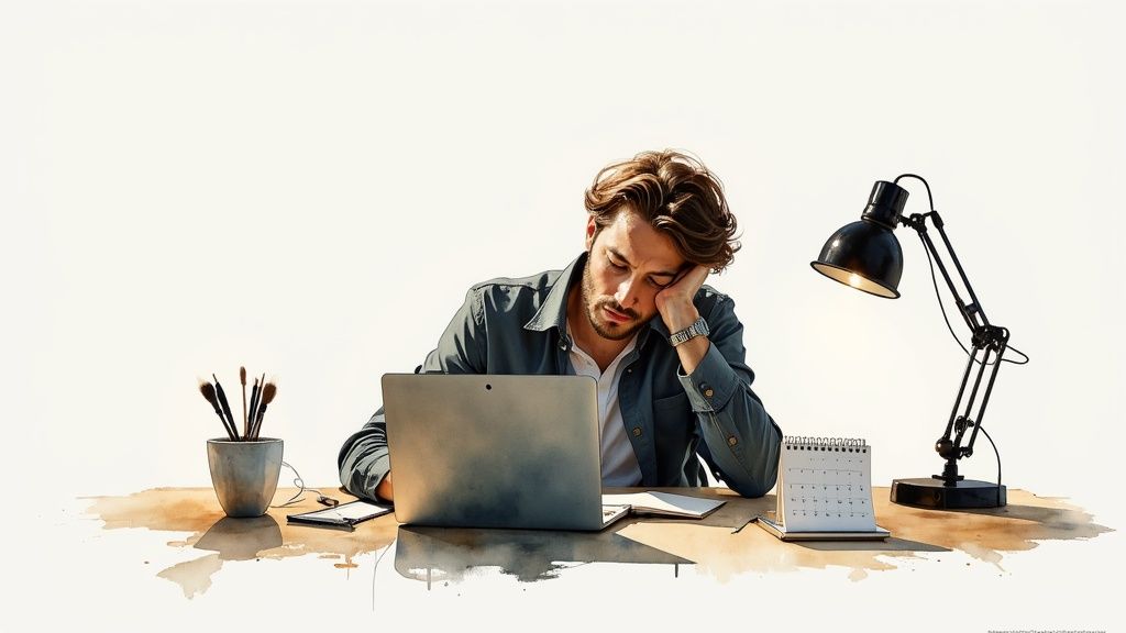 A person closing their laptop at day's end, a key strategy for how to prevent burnout at work.