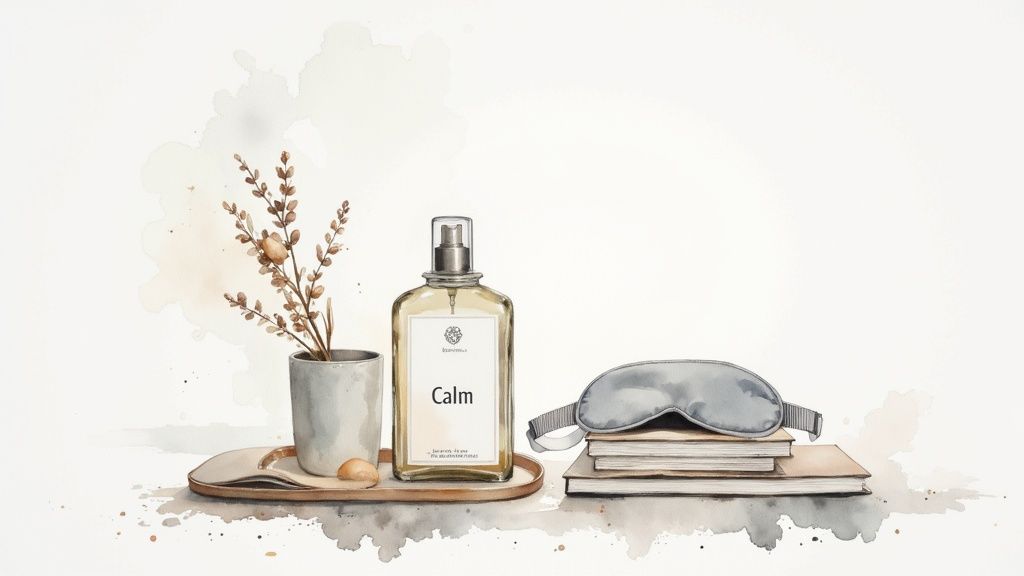 A calm bedroom with a neatly made bed and soft lighting, ready for restful sleep to increase mental energy.