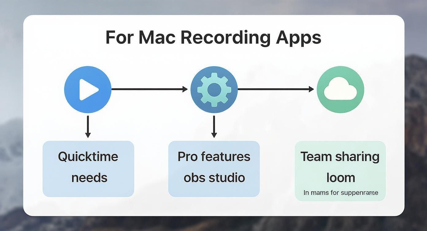 Infographic about recording apps on mac
