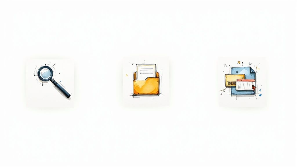 A professional working efficiently on a laptop in a clean, organised workspace.