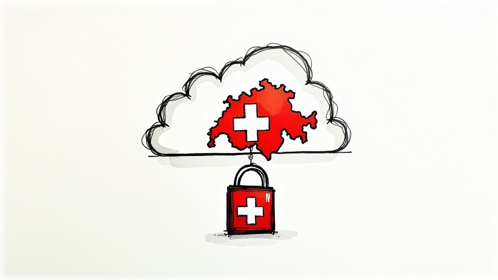 A stylized padlock icon with circuit board patterns, representing digital security and compliance for legal data.