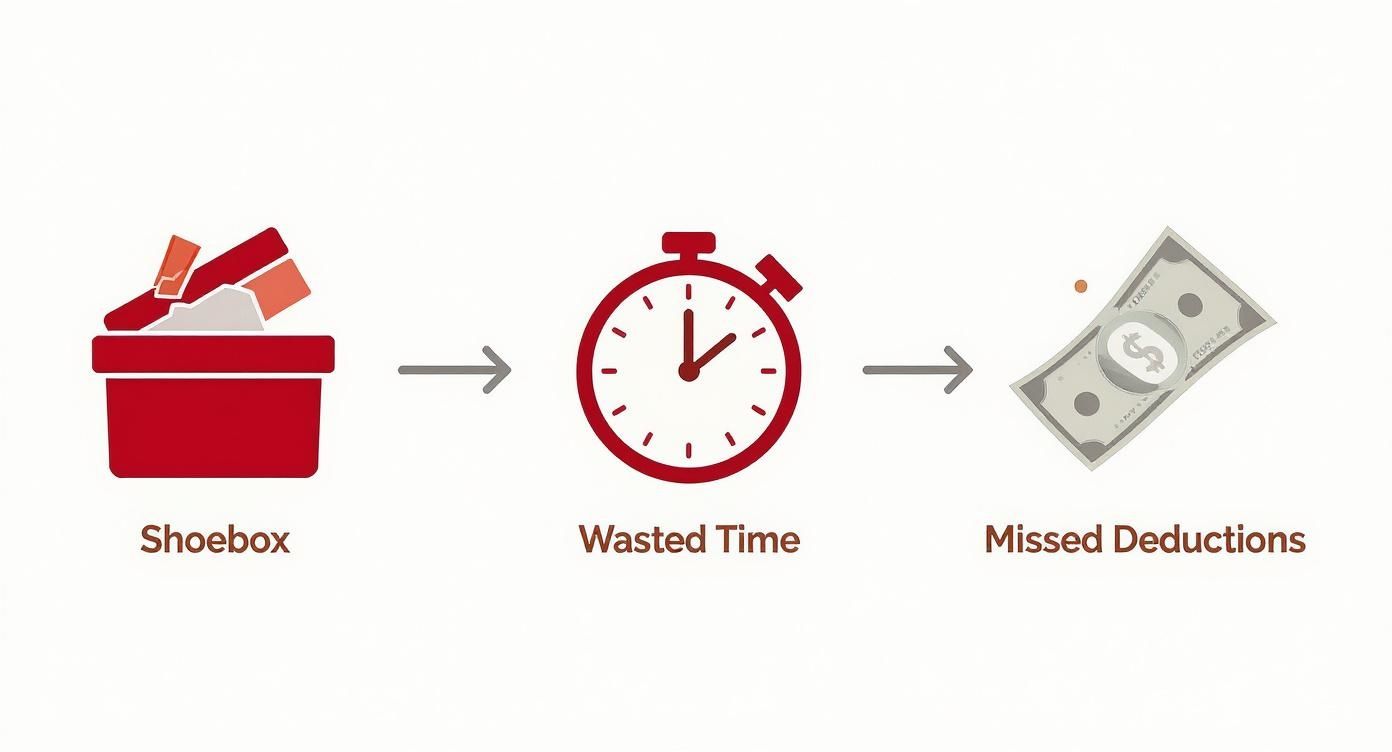 Infographic about how to organize business receipts