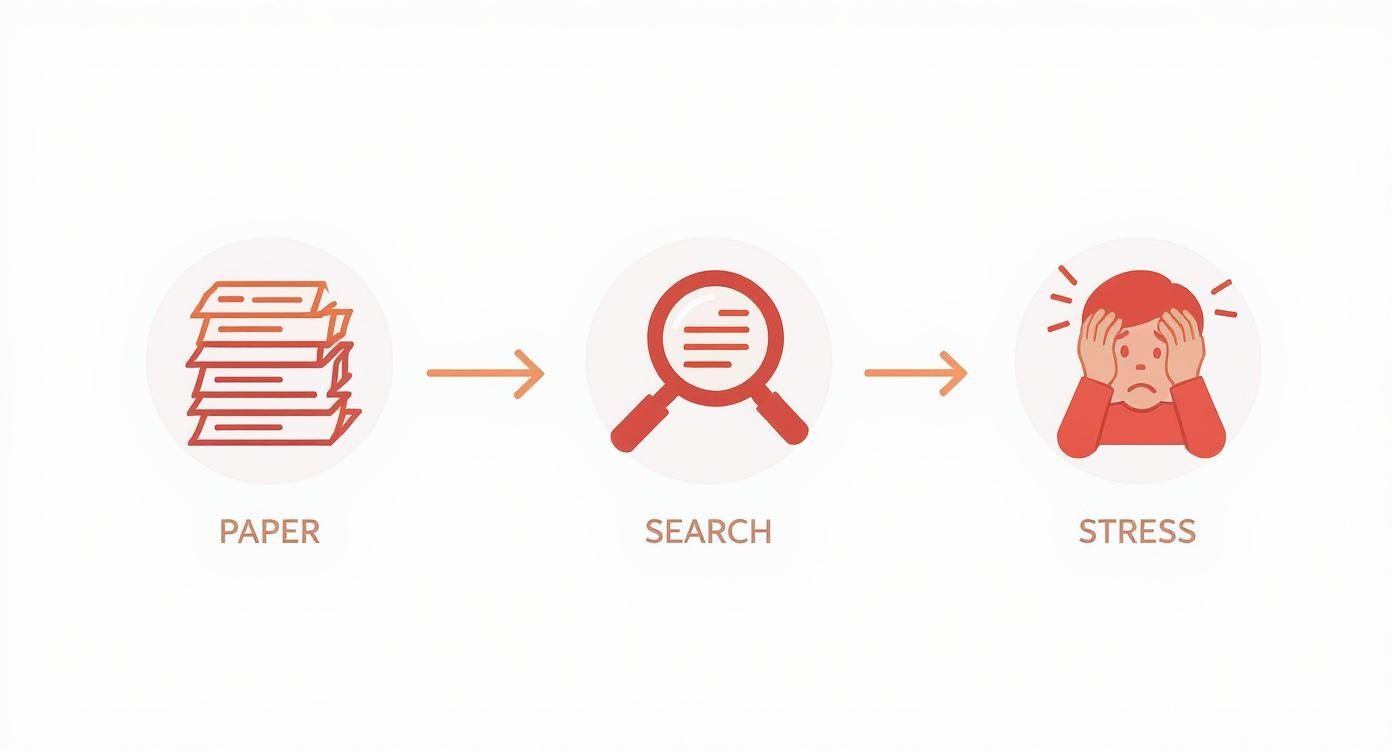 Infographic about paperless office document management