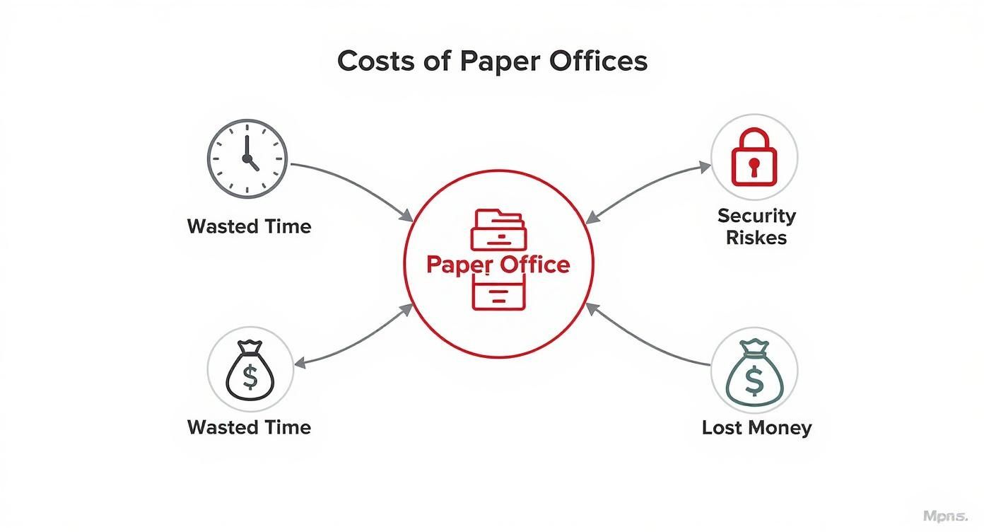 Infographic about paperless office solutions