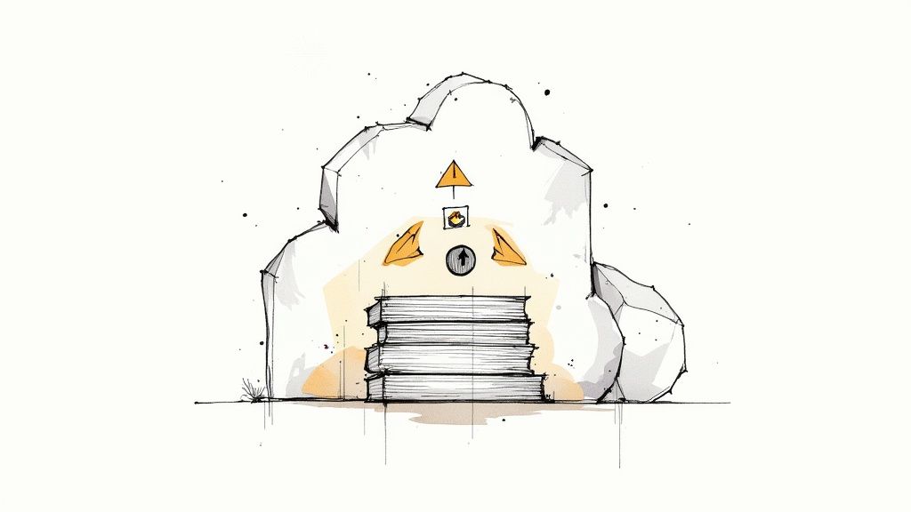 A person looking at a strategic business plan with charts and graphs, indicating growth and security.