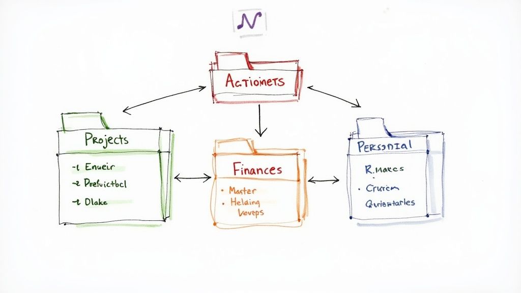 An illustration of a clean and logical folder structure on a computer screen.