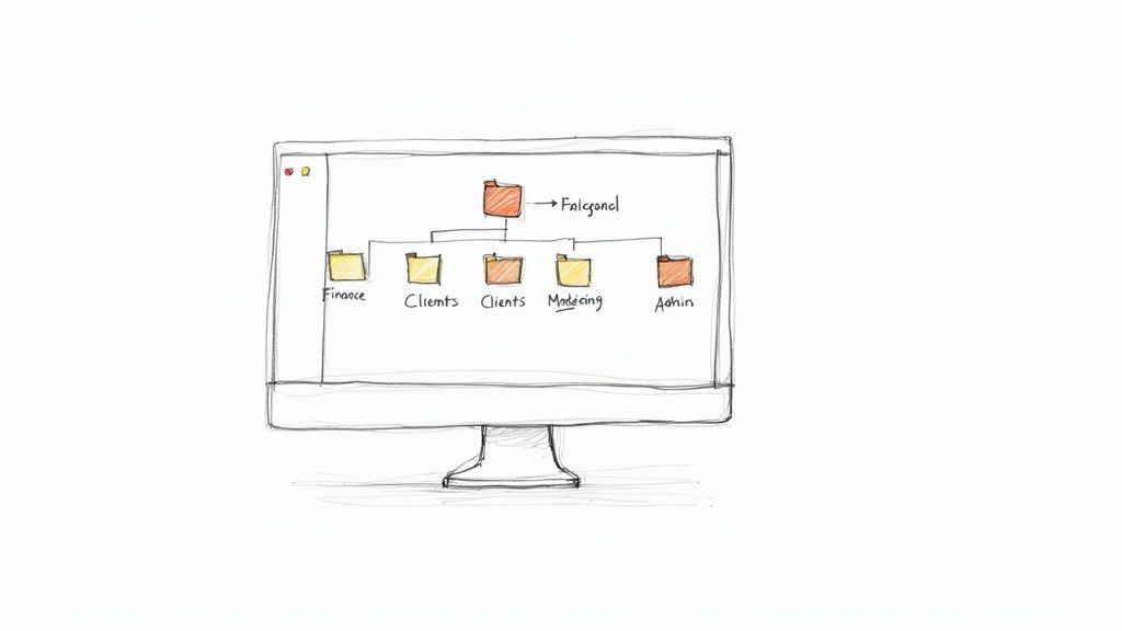 A neat digital folder structure on a computer screen.