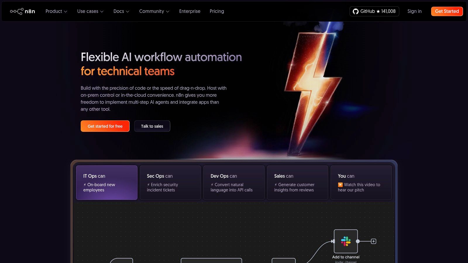 n8n’s visual workflow builder showing a Google Drive automation sequence