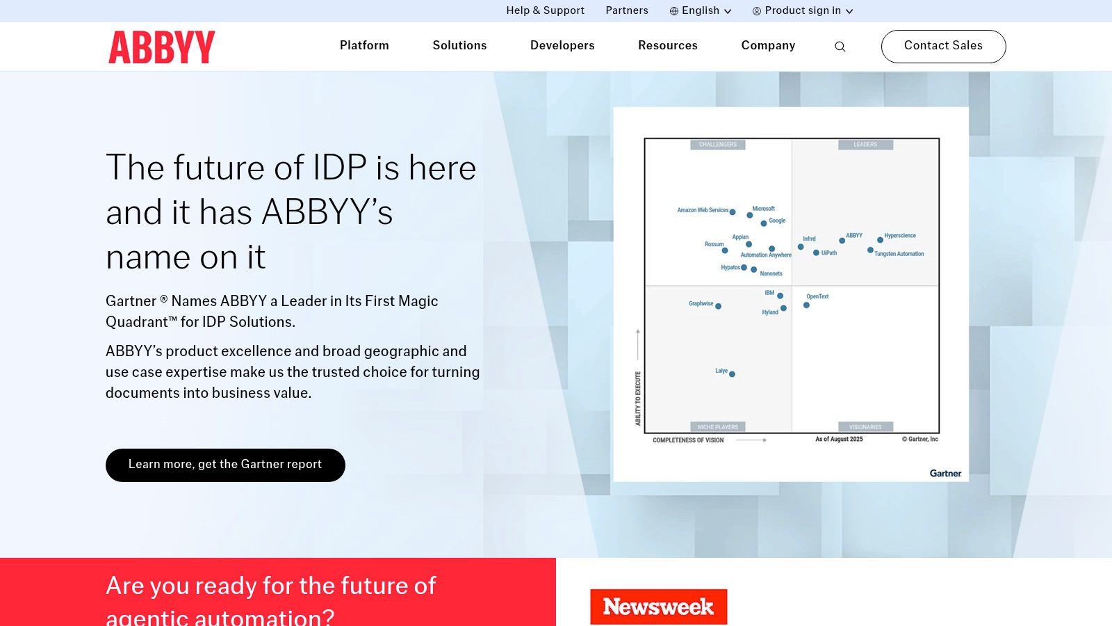 ABBYY’s interface showing its advanced document processing capabilities and workflow automation tools.