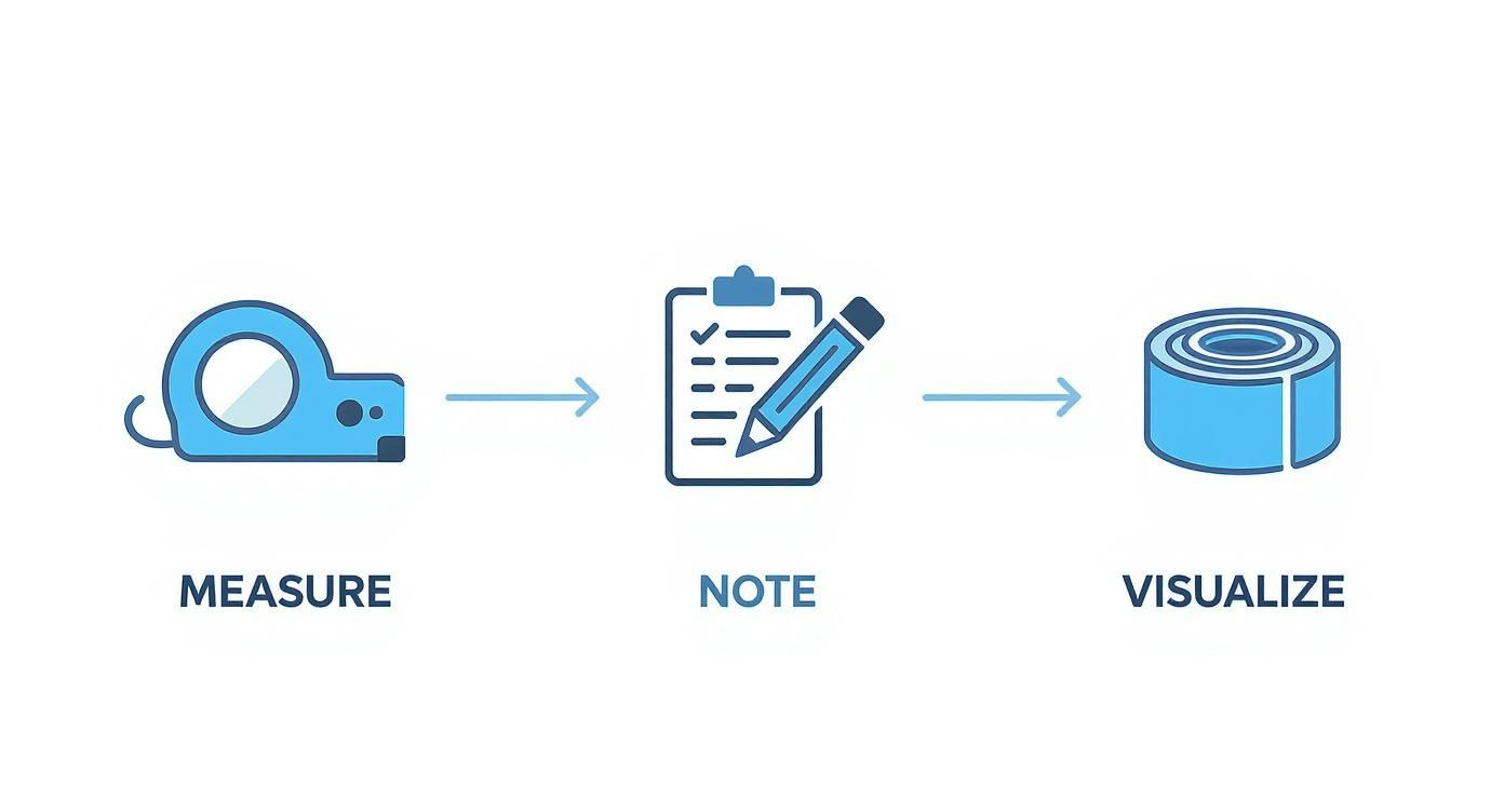 Infographic about how to measure a room for furniture