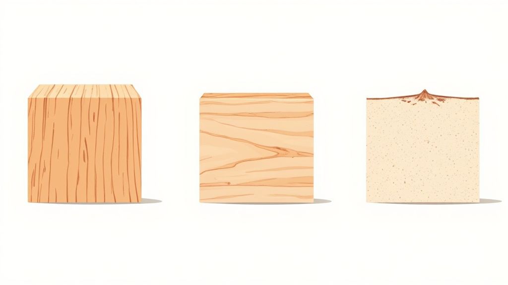 Close-up of the grain on a solid wood drawer, showing its natural texture and depth.