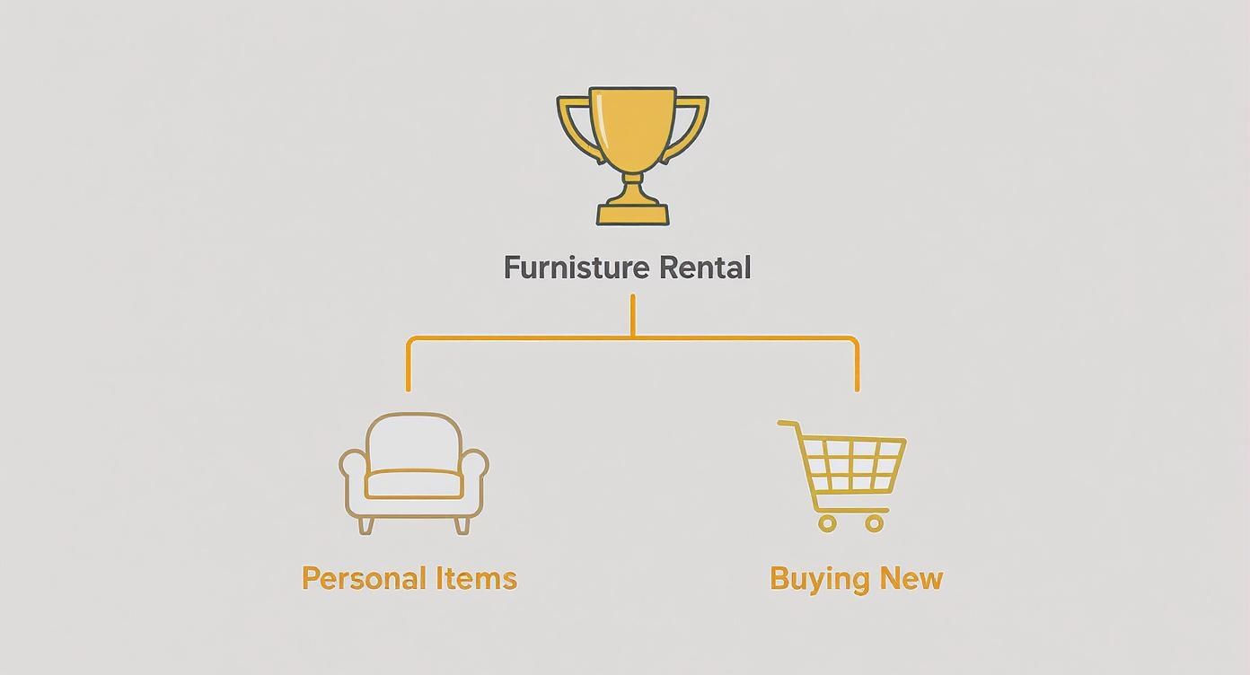 Infographic about home staging furniture rental