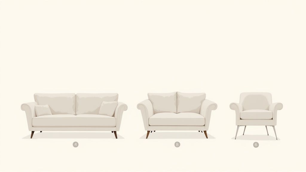 Modern living room featuring a well-chosen sofa and accent chairs from Tip Top Furniture.