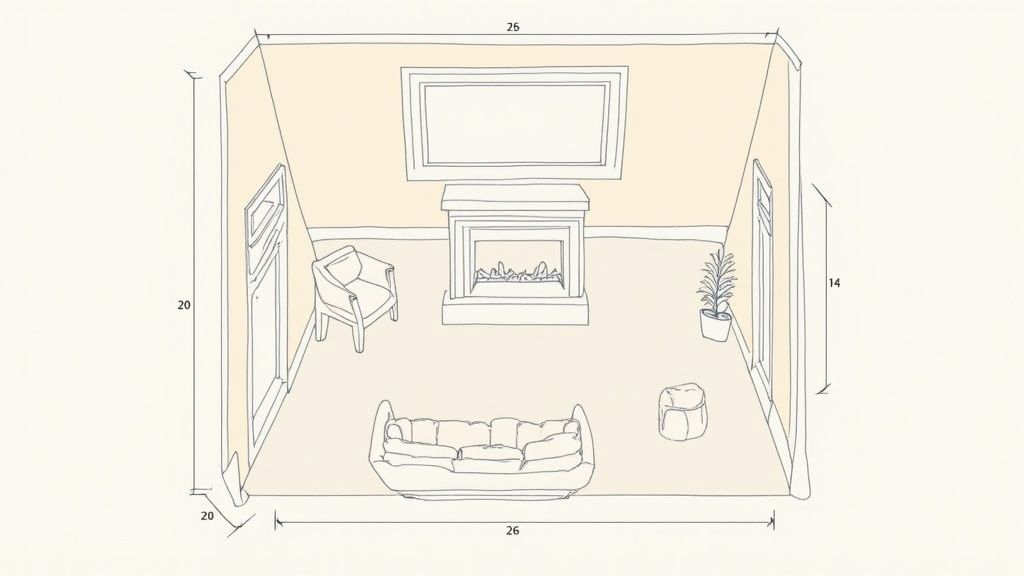 Living room measuring tools