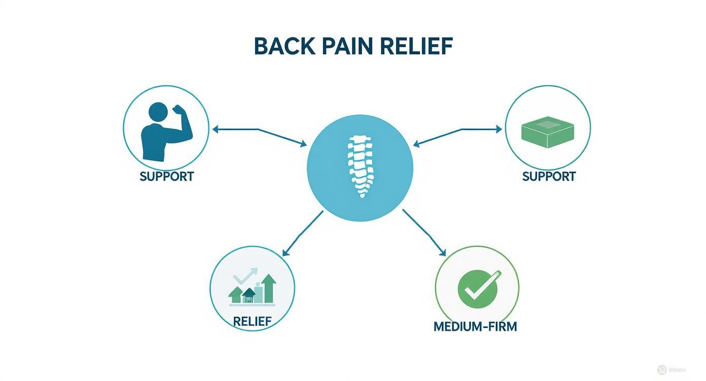 Infographic about best mattress for back pain