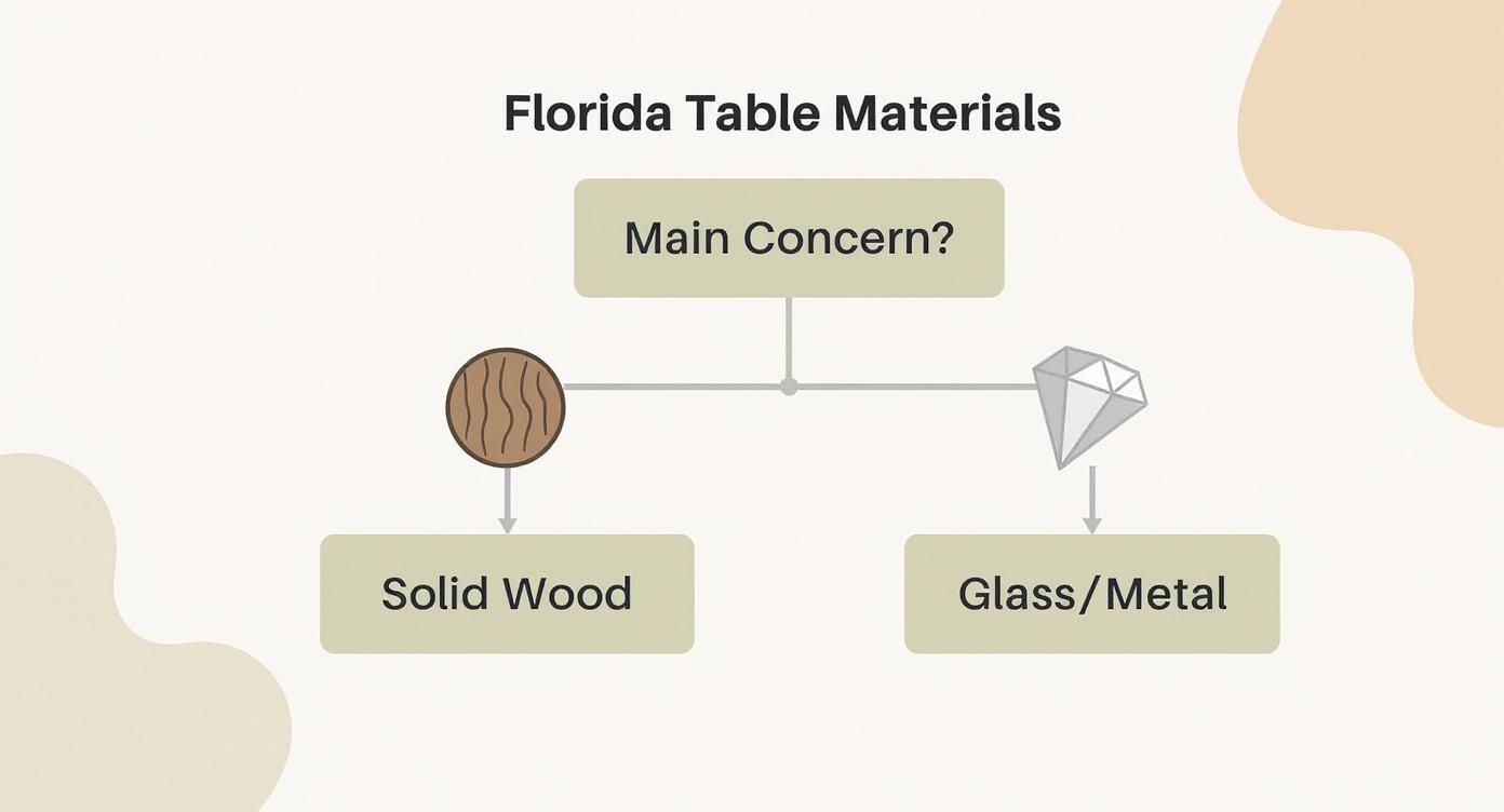 Infographic about living room table set