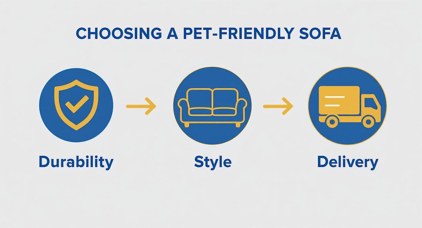 Infographic about best sofas for pet owners