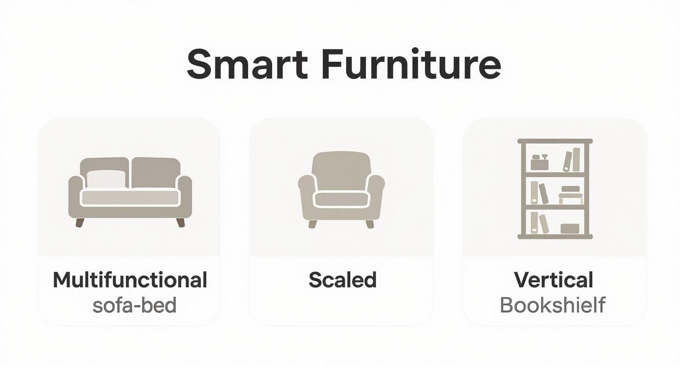 Infographic about how to decorate small living room