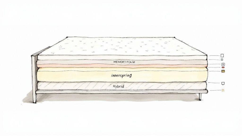 A cozy bedroom set with a comfortable mattress and stylish decor.