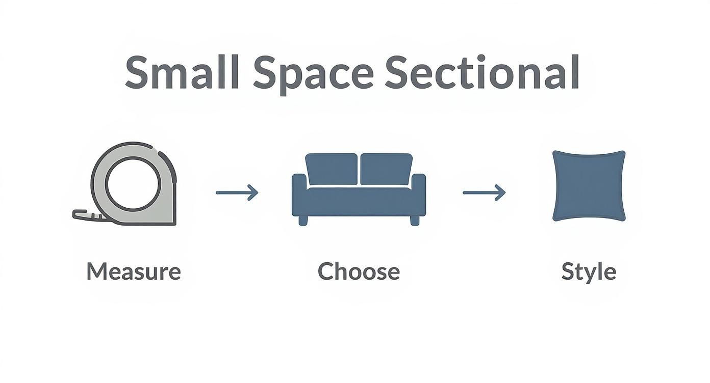 Infographic about best sectionals for small spaces
