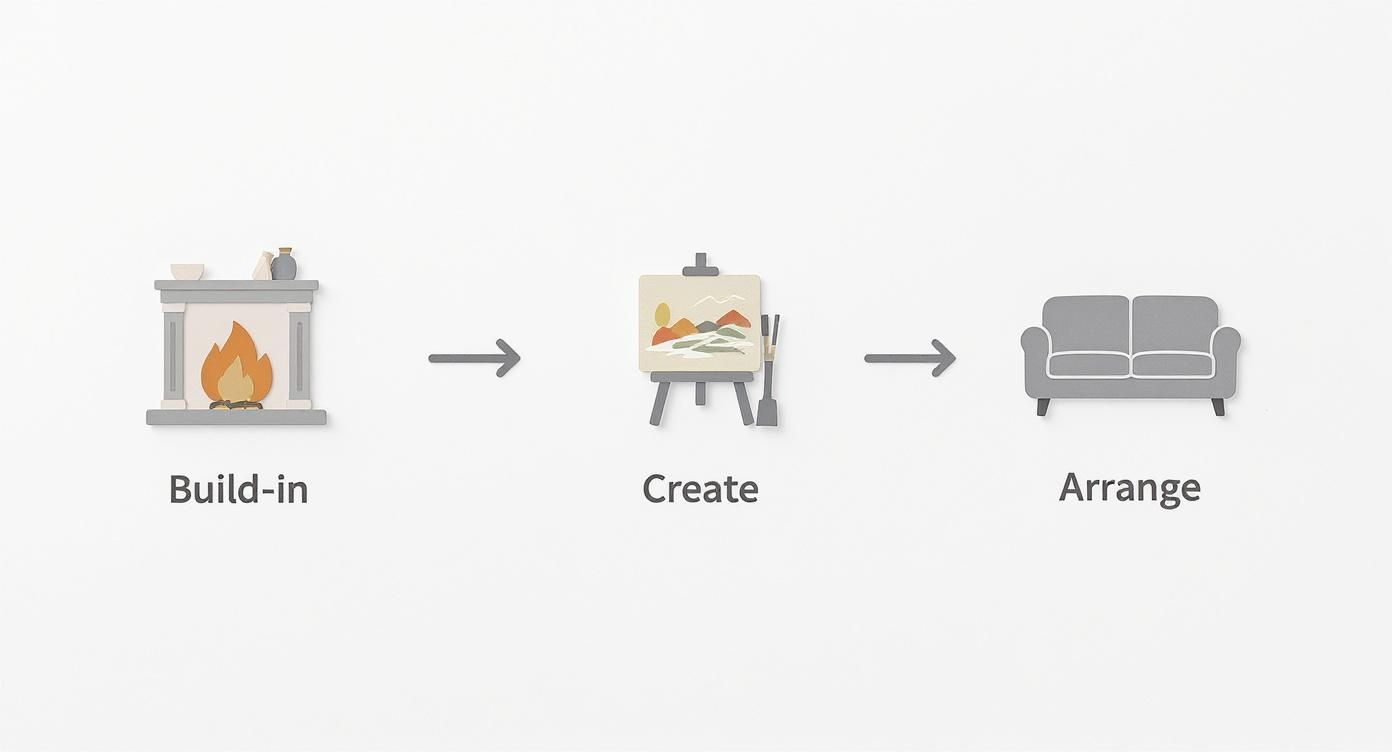 Infographic about how to arrange living room furniture