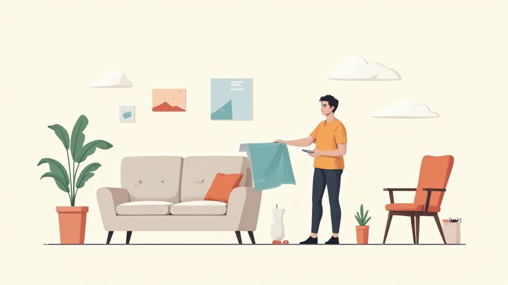 A cozy living room featuring coordinated furniture, rug, and decor, all sourced from Tip Top Furniture.