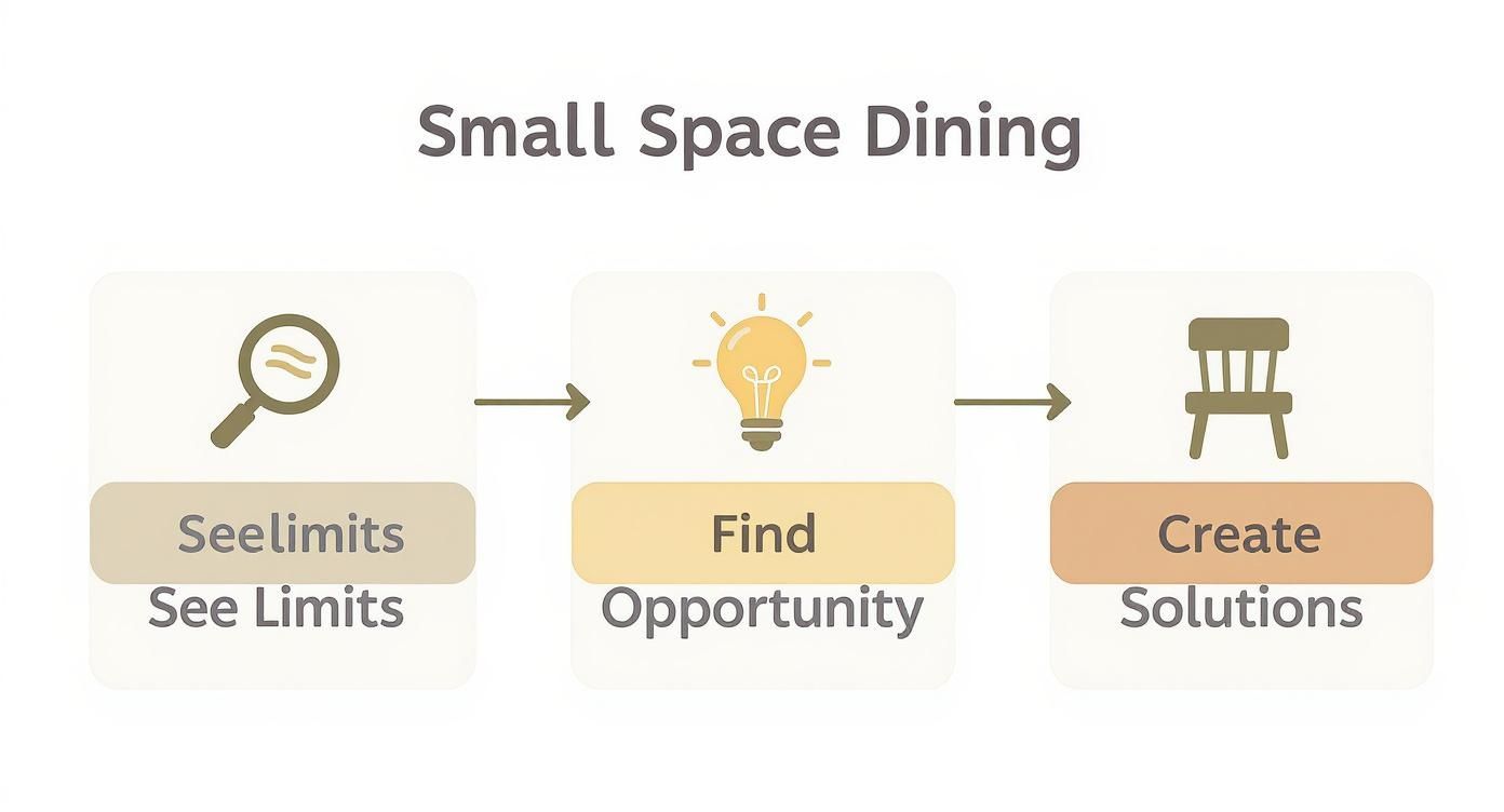 Infographic about dining room furniture for small spaces